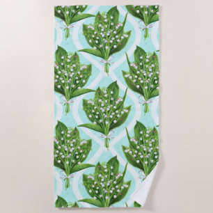 LilienBouquet der Blume des Tales auf blau Strandtuch