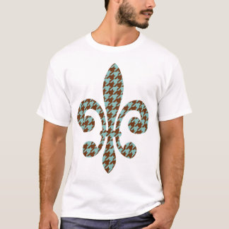 Lilienmuster mit Houndstooth T-Shirt