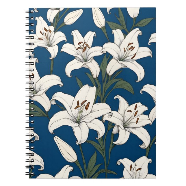 Lilienmuster Notizblock (Vorderseite)