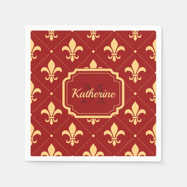 Lilienmuster Serviette (Vorderseite)