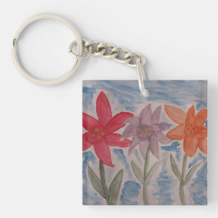 Lilienring Blume Akryllische Schlüsselring