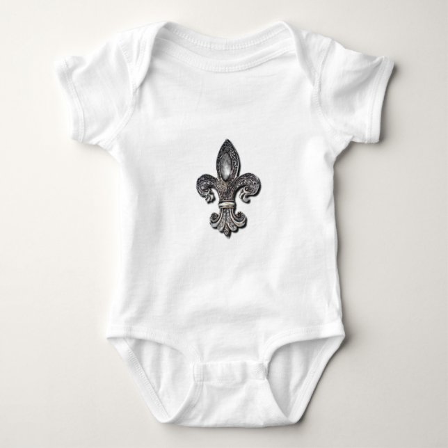 Liliensymbol New Orleans Flor De Lis Baby Strampler (Vorderseite)