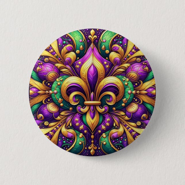 Lilienzepter Mardi Gras Button (Vorderseite)