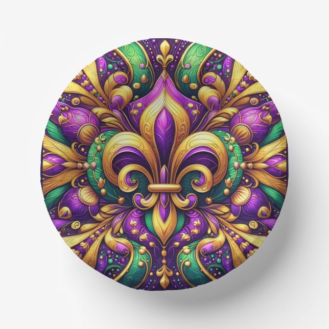 Lilienzepter Mardi Gras Pappteller (Vorderseite)