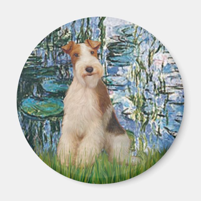 Lilies 1 - Wire Fox Terrier 3 Magnet (Vorne)