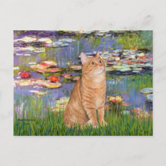 Lilies 2 - Orange Tabby cat 46 Postkarte