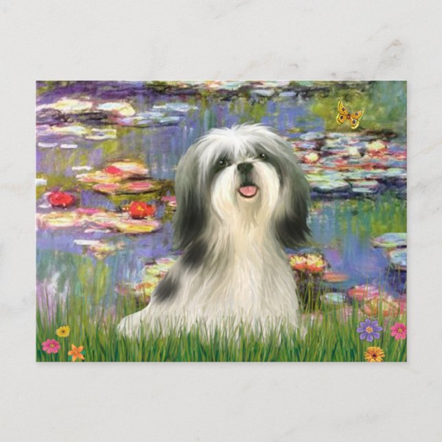 Lilies (#2) - Shih Tzu #3 Postkarte (Vorderseite)