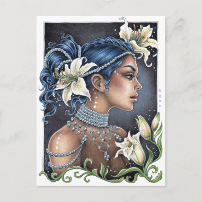 Lilies and Pearls Postkarte (Vorderseite)