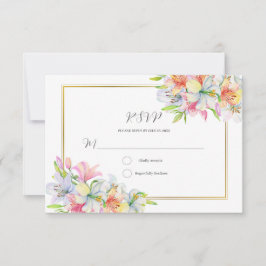 Lilies Aquarell Blume Hochzeit rsvp Karte