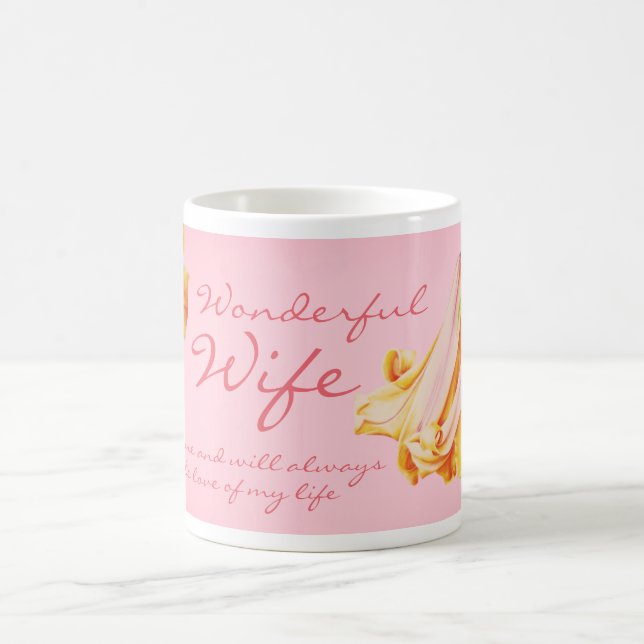 Lilies art "Wonderful Ehefrau" Vers orange-rosa Ta Kaffeetasse (Mittel)