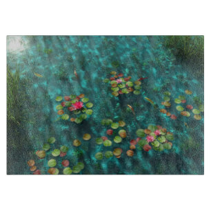 Lilies auf der Wasserschneidkammer Schneidebrett