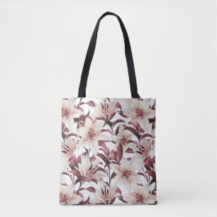 Lilies auf weiß. Blumenmuster