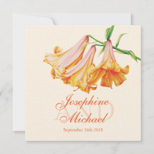 Lilies Blume Art Malerei Platz Hochzeit einladen Einladung