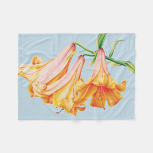 Lilies feine Kunst botanische Lilienblumen  Fleecedecke