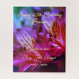 Lilies Floral Personalizable Jigsaw Puzzle