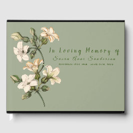 Lilies Funeral Memorial Guest Book Gästebuch