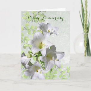Lilies, meine Liebe wächst nur zum Hochzeitstag Karte
