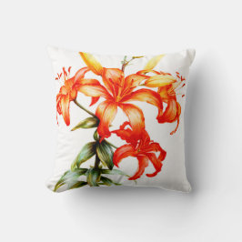 Lilies orange weiße Kunstschmiedekissen Kissen