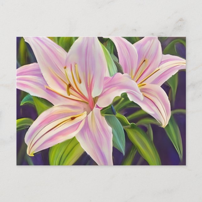 Lilies Pflanze Postkarte (Vorderseite)