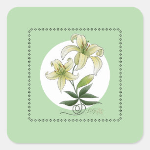 Lilies Quadratischer Aufkleber
