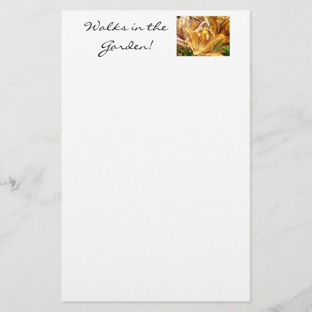 Lilies Stationery Walks im Garten Schreibwaren! Briefpapier (Vorderseite)