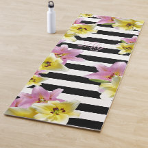 Lilies Striped Muster Add Name oder Initialen flor