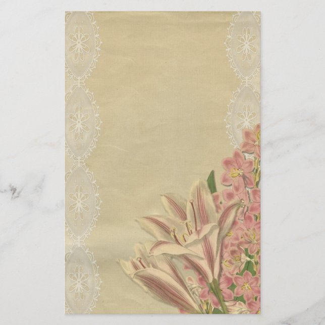 Lilies und Lace Briefpapier (Vorderseite)