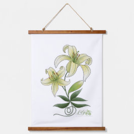 Lilies Wandteppich Mit Holzrahmen