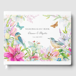 Lilies Watercolor Wedding Gästebuch
