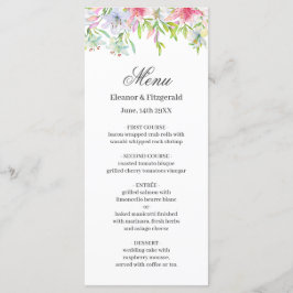 Lilies Watercolor Wedding Menu Menükarte