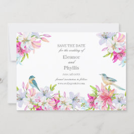 Lilies Watercolor Wedding Save the Date Invasion Einladung