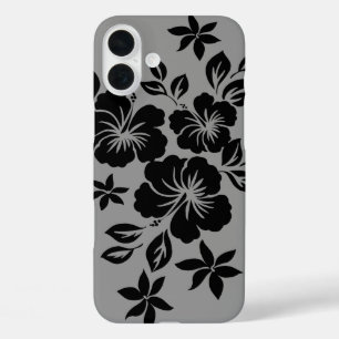 Lilikoi Hibiskus Hawaiian Floral Gray iPhone 16 Plus Hülle