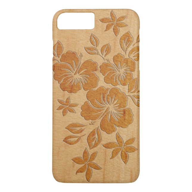 Lilikoi Hibiskus Hawaiian Imitats Wood Case-Mate iPhone Hülle (Rückseite)