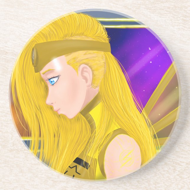 Lilin OC - Cyborg angel - Starset inspiriert art Getränkeuntersetzer (Vorne)