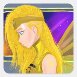 Lilin OC - Cyborg angel - Starset inspiriert art Quadratischer Aufkleber