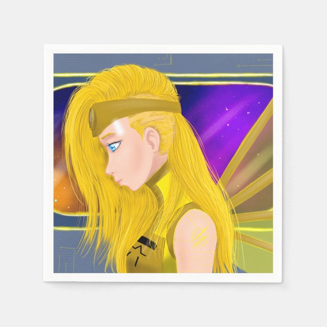 Lilin OC - Cyborg angel - Starset inspiriert art Serviette (Vorderseite)