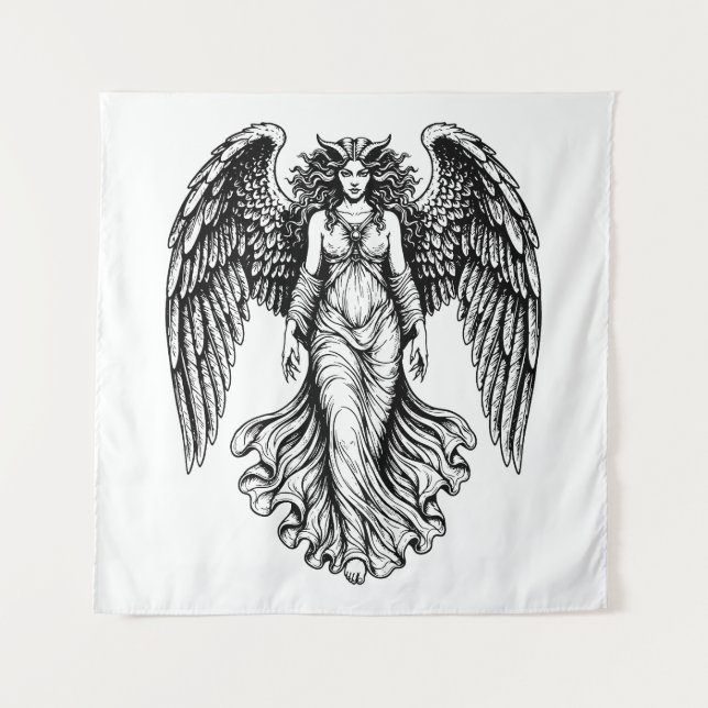 Lilith gefallener Engel Wandteppich (Vorderseite)