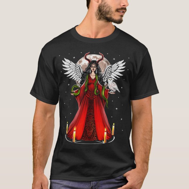 Lilith Heidnische Göttin T-Shirt (Vorderseite)