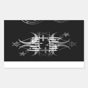 lilith Hexe-Schwarzweiss-Aufkleber Rechteckiger Aufkleber