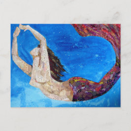 Lilith - Meerjungfraucollagenkunst Postkarte