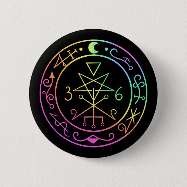 Lilith sigil. Dunkler Mond Goddess Siegel Button (Vorderseite)