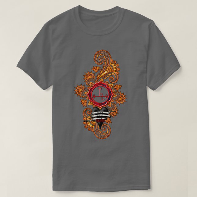 Lilith Sigil und Fire Mandala T-Shirt (Design vorne)