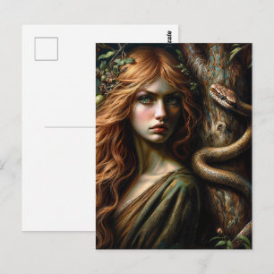 Lilith und Snake Botanische Kunst Postkarte