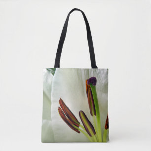 Lilium Orientalisches Weiß über Drucktasche
