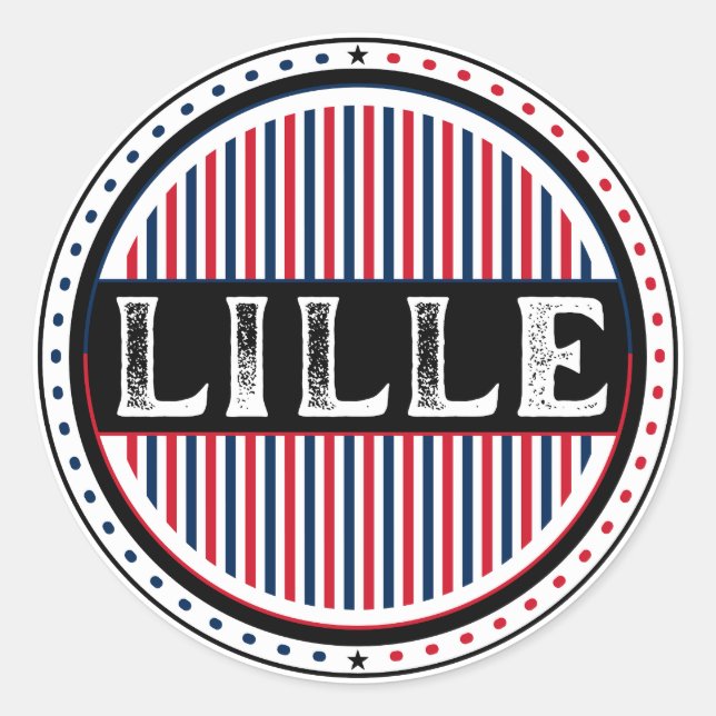 Lille City Pride Emblem – French Identity Runder Aufkleber (Vorderseite)