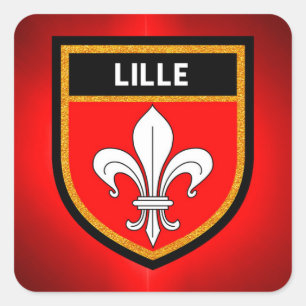 Lille Flag Quadratischer Aufkleber