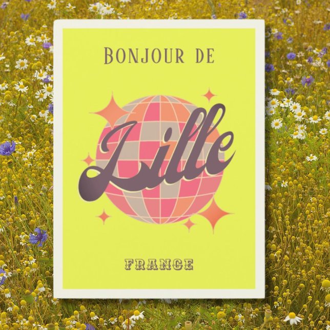 Lille Frankreich Feiertag Gelbe Diskothek Postkarte (Von Creator hochgeladen)