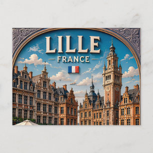 🏙️ Lille Frankreich Historische Straßen und Stadt Postkarte