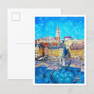Lille Frankreich Schönes Ölbild Stadt Postkarte