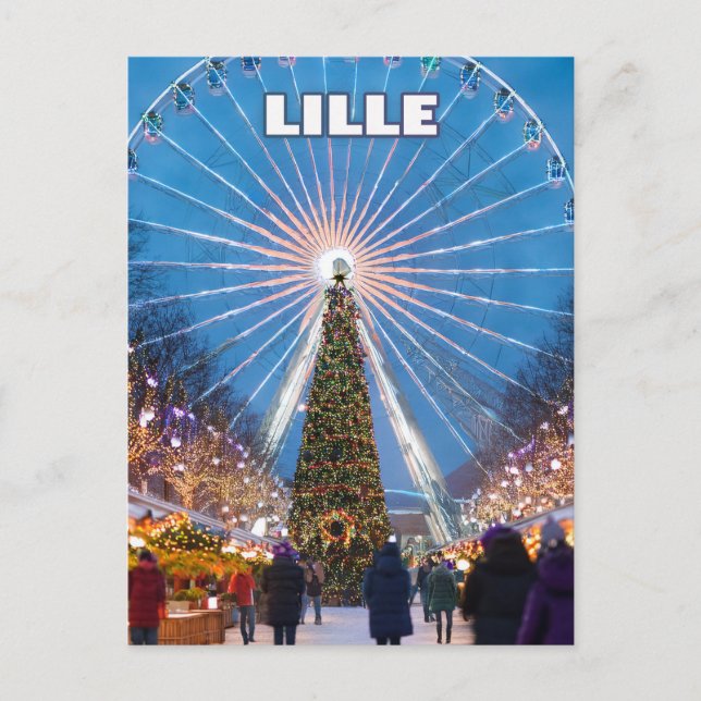 Lille’s Festive Glow: A Magical Christmas Market Postkarte (Vorderseite)